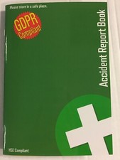 1 x GDPR Compliant A5 First Aid Accident Report Book - HSE Compliant 