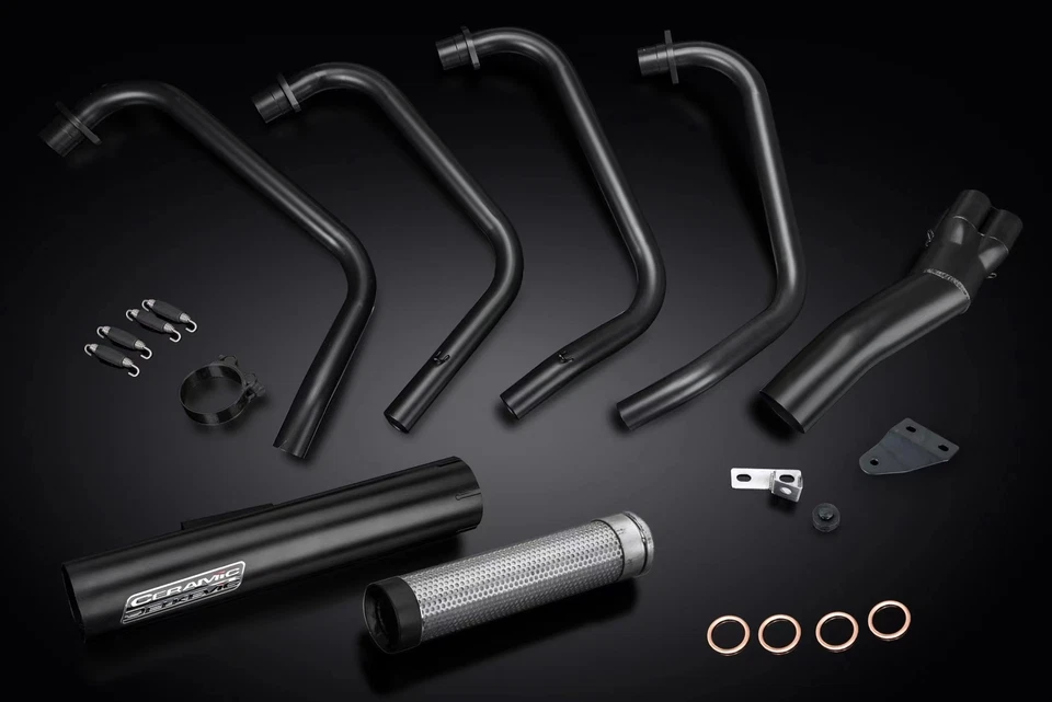 Kawasaki KZ650 CSR SR 76-83 Full 4-1 Ceramic Stainless Exhaust Straight Muffler - Image 4 of 4