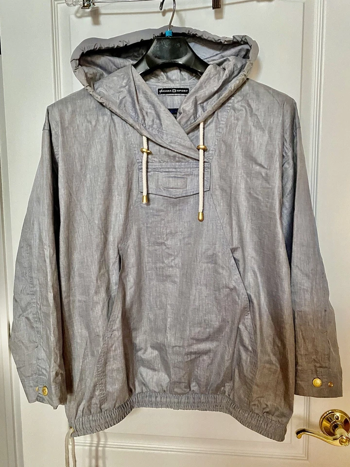 Chaqueta cortavientos deportiva Escada azul náutico con capucha recubierta de polietileno empaquetable M Foto 2 de 4