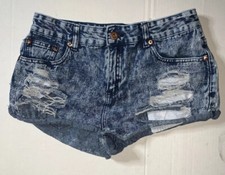 Preowned- Forever 21 Distressed Denim Mini Shorts Womens Size 28