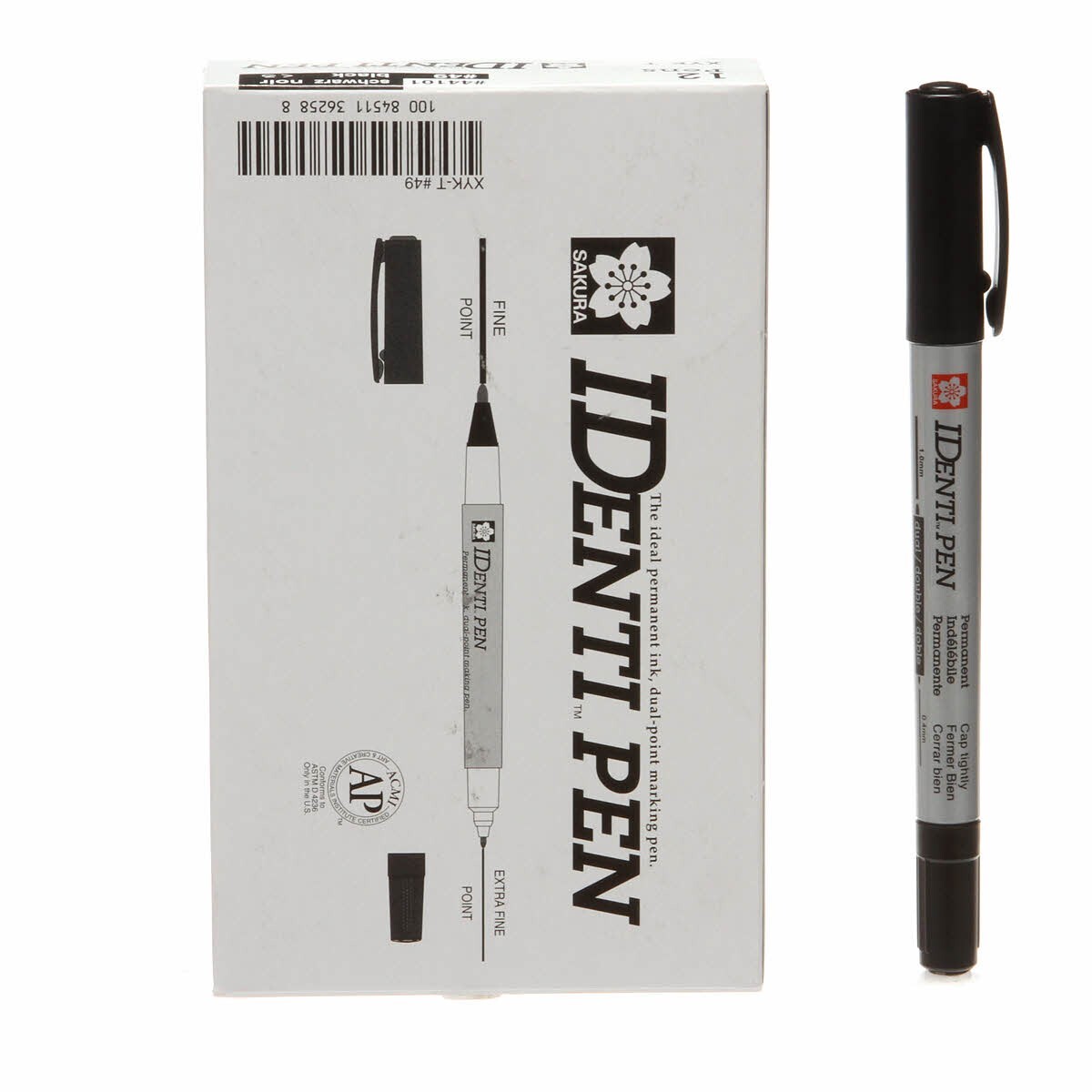 Sakura Identi-pen Permanent Ink, Black Dual Point Pen Box of 12 New