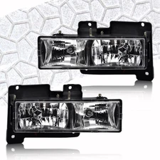 Fits 1994-1998 GMC C/K Sierra Suburban Front Chrome Headlights HeadLamps Pair