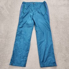 Vintage Adidas Pants Men Large Blue Track Side Zip Mesh Lined Windbreaker Read