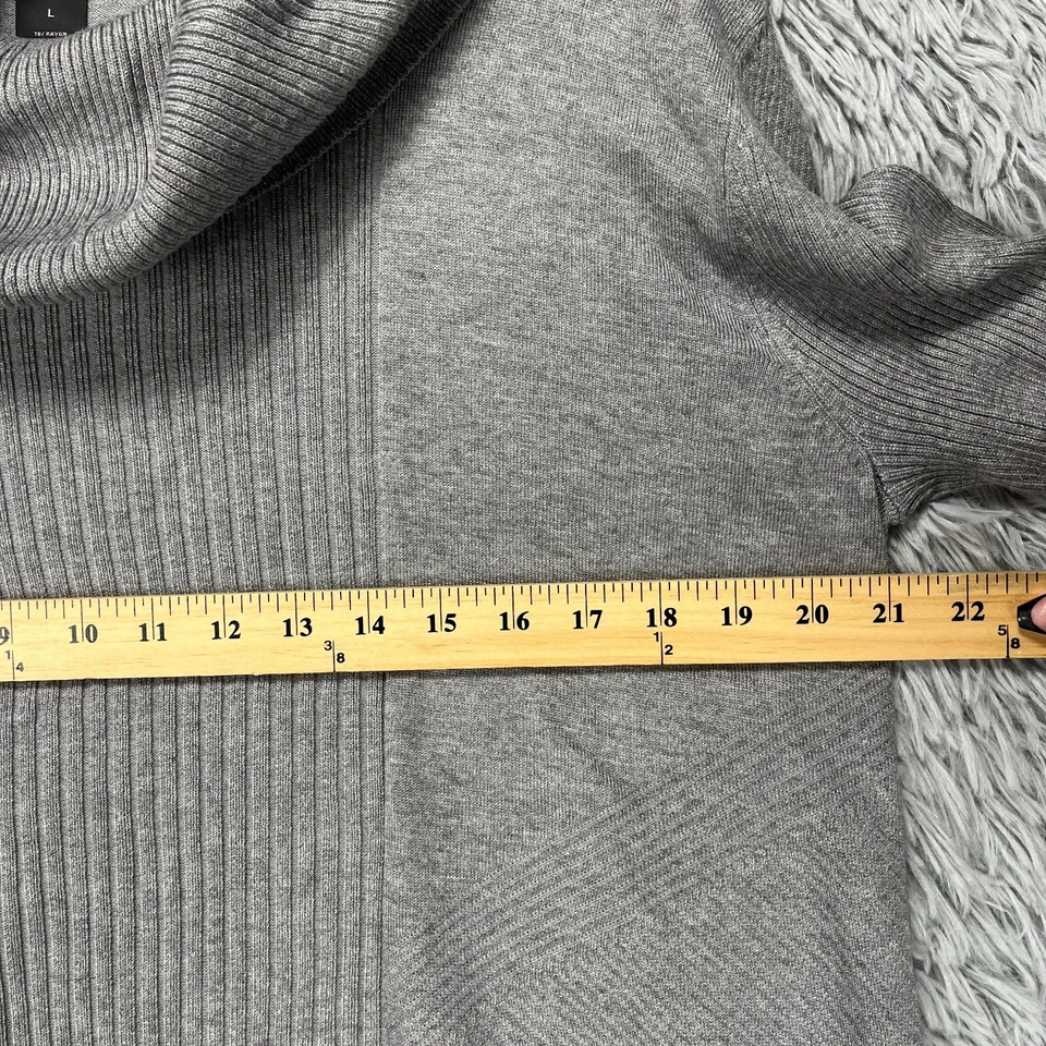 Investments Cowl Kneck Pullover Sweater Women's L Gray Knit Casual Boho Artsy - Image 4 of 4