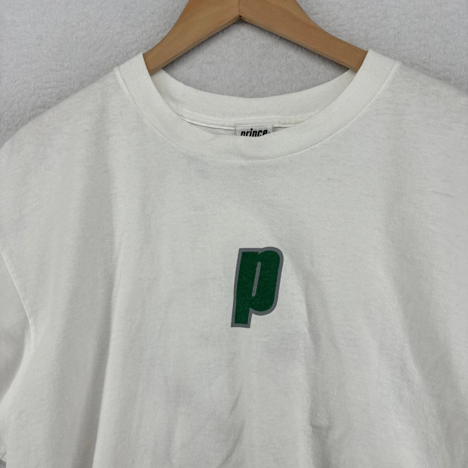 Camisa PRINCE Mujer XL FORMA NATURAL DEL PIE Top Recortado Algodón Blanco De Colección EE. UU. Foto 3 de 4