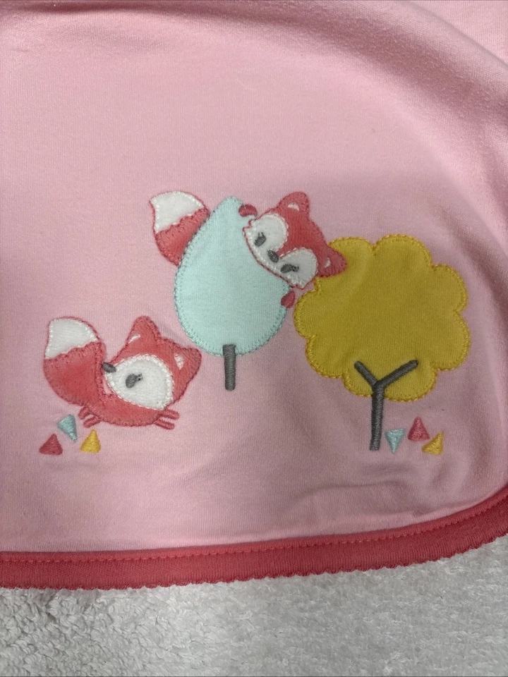 Gymboree 2014 Pink Fox Reversible Blanket Animal Friends - Image 4 of 4