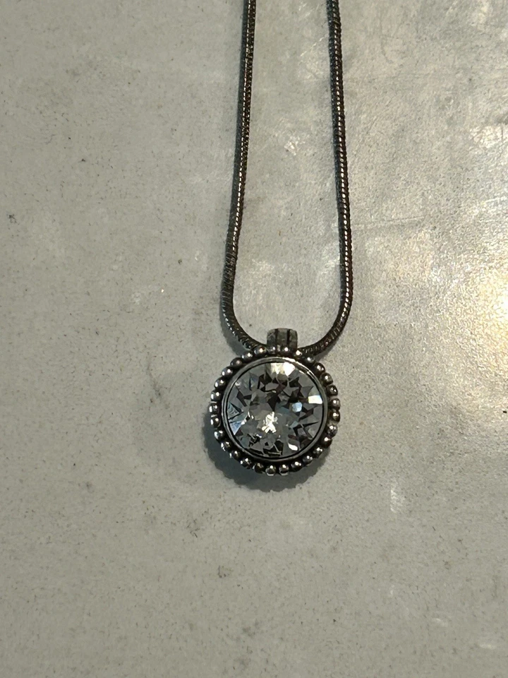 Brighton TWINKLE GRANDE Silver Large Crystal Solitaire Pendant Necklace, NWOT. - Image 2 of 3