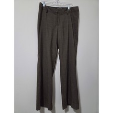 Banana Republic Ryan Fit Brown Plaid Wool Blend Cuffed Dress Pants Womens 12