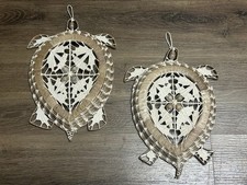 Marshall Island Woven Cowrie Shell Hand Made Wall Hangings Sea Turtles