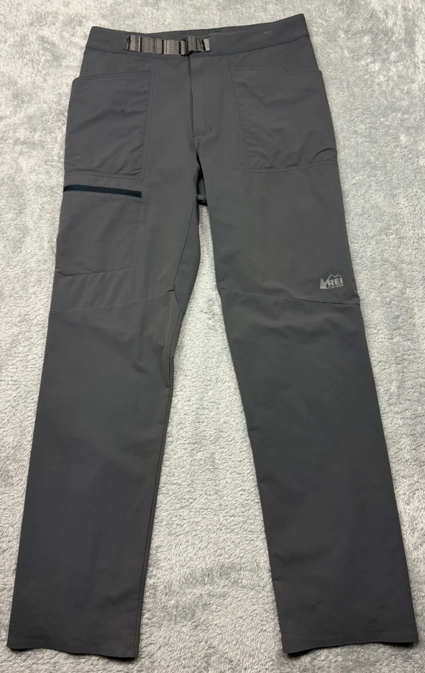 REI Co-Op Activator Pants Mens 30x32 Gray Semi Fitted Soft Shell Stretch Hiking