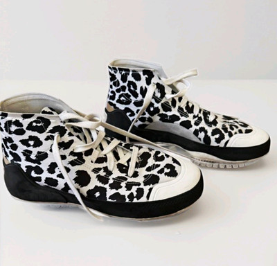 adidas Stella McCartney Treino Mid/High Top Leopard Print Canvas Sneakers FY1179