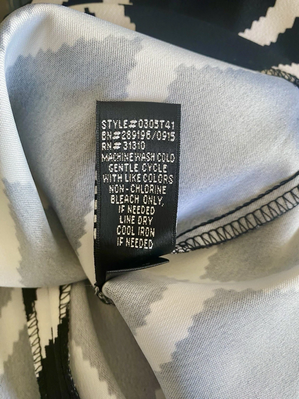 Abito ALYX senza maniche bianco e nero tubino girocollo disegno diamante taglia 10