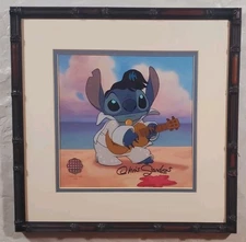 🟪 Signed Lilo Stitch Disney Cel Signed Voice Chris Sanders Nothin but Hound Dog