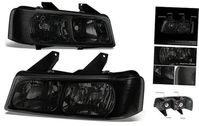 Pair Black Smoke Headlights for Chevy Express GMC Savana 2003-2023 Replacement