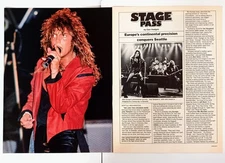 EUROPE~JOEY TEMPEST~FINAL COUNTDOWN~1987 POSTER/ARTICLE~MAGAZINE PINUP CLIPPING
