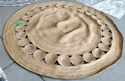 NATURAL 8' X 8' Round Broken Thread Rug, Reduced Price 1172743959 NF364A-8R