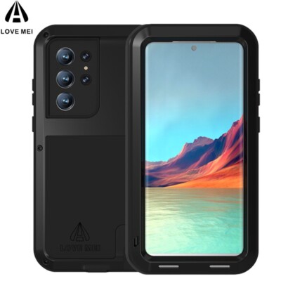 LOVE MEI Shockproof Metal Armor Case For Samsung S25 S24 S23 S22 Ultra  S25 FE