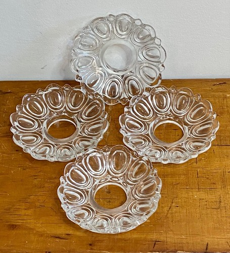 Glass Bobeches 4 Taper Candle Wax Drip Catchers Protectors