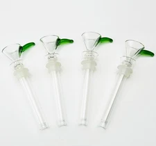 4 Pack 4" Glass Replacement Slide Glass Bowl Adapters Stem Set 14mm