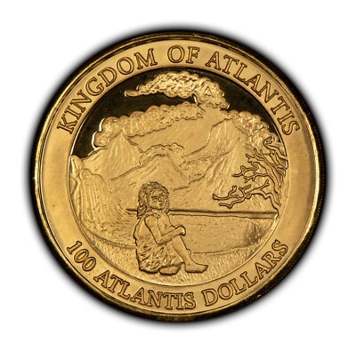 2004 Kingdom of Atlantis 100 Dollars 1 oz 9999 Gold Coin MMIV