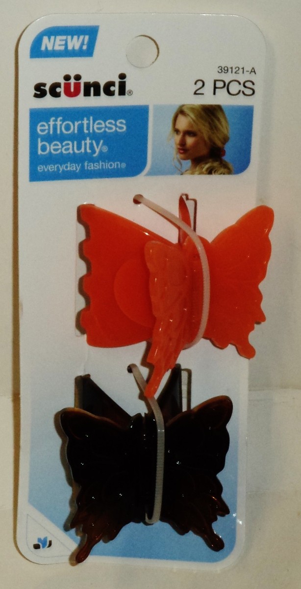 1 Pack Of 2 Scunci Claw Clips Get 2 Clips 1 ORANGE & 1 AMBER BROWN