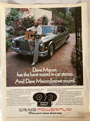 #ad 1978 Craig Powerplay Car Stereo Print Ad Dave Mason Let It Flow $11.99