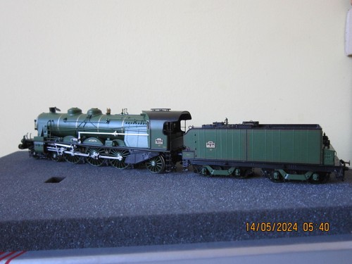 Rare LEMATEC HO-066/1 Locomotive Vapeur 231 6386 PLM Vert Brass Laiton Fulgurex - Foto 2 di 12