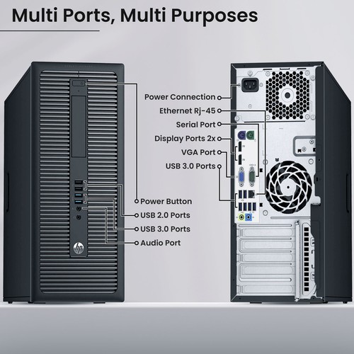 HP EliteDesk Desktop Computer PC 800 G2 i3-6100 16GB Ram 1TB HDD WiFi Windows 11 - Afbeelding 2 van 7