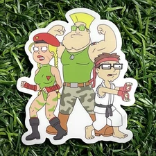 Street Fighter X American Dad Ryu Cammy Guile Stan Francine Steve 3” Pop Art