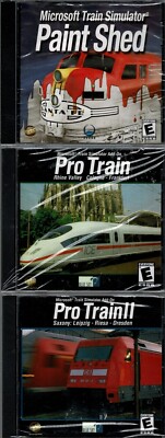 Microsoft Train Simulator Pro Train & Pro Train 2 & Paint Shed Pc All 3 New