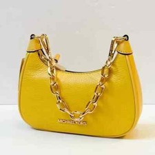 Michael Kors Cora Mini Zip Pouchette Yellow Crossbody Bag 35RG4CC5L 348 Retail