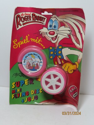 1987 Who Framed Roger Rabbit German Super mini Flying Disk Jo Jo (Yo Yo) NIP