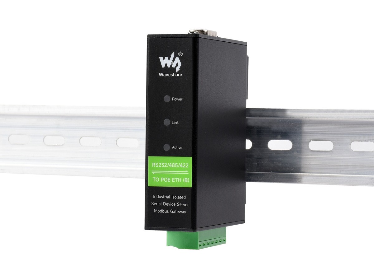 Waveshare Rail-Mount Serial Server, RS232/485/422 to RJ45 Ethernet Module | eBay