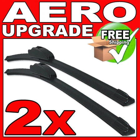 22"/16" Front Aero VU Flat Wiper Blades Windscreen Window Jointless Beam Upgrade