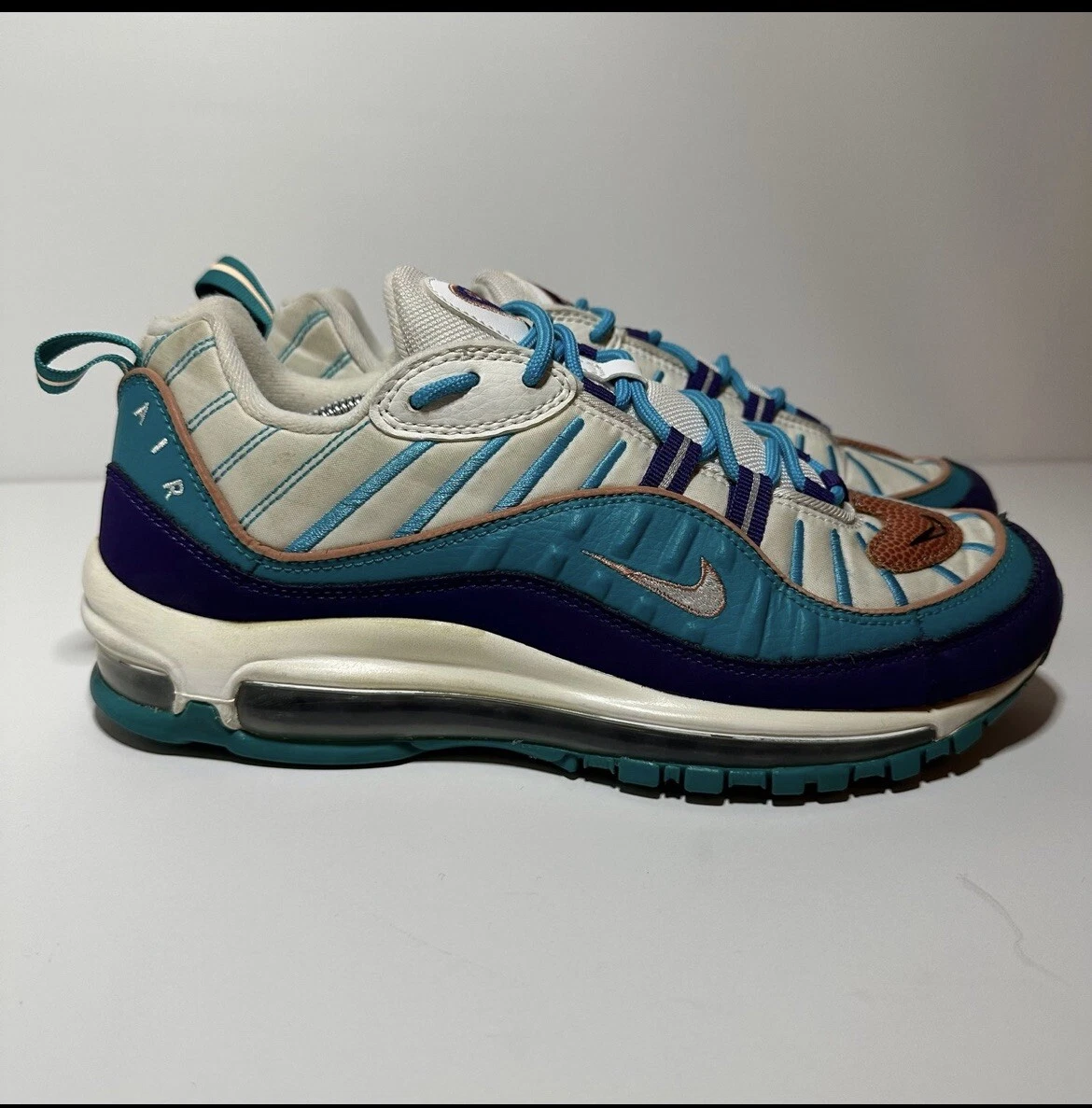 Nike Air Max 98 Hornets Spirit Teal 2019 Shoes Mens Size 8 640744 500