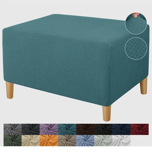 Fußhocker Stretch Bezug Hocker Ottomane Aufbewahrung Sofa Schonbezug Rechteck Schutz - Bild 24 von 40