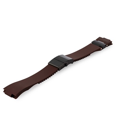 25x12MM BROWN RUBBER STRAP FOR ULYSSE NARDIN MARINE WATCH MODELS