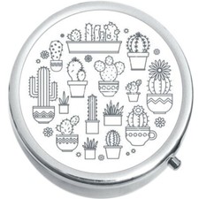 Cactus Pots Plants Medicine Vitamin Pill Box