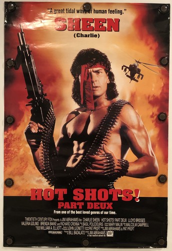 HOT SHOTS! PART DEUX Original One Sheet DS/Rolled Movie Poster - 1993 - SHEEN 