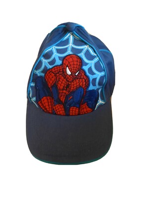 Marvel Cotton Spider Man Hook & Loop Youth Blue Baseball Cap Hat Uncommon