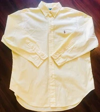 Men’s Polo Ralph Lauren Dress Shirt Yellow Size 16 1/2, 32/33