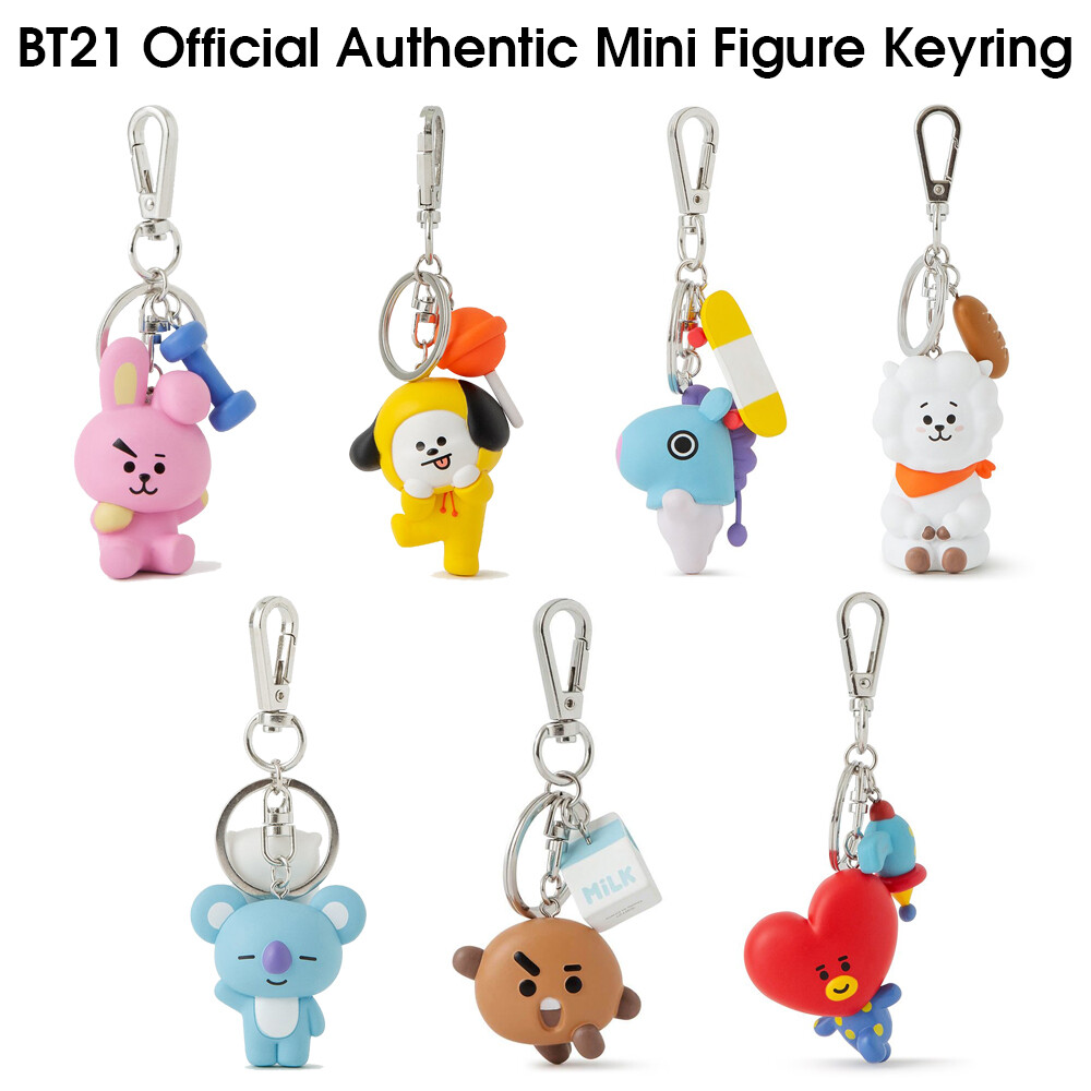 BTS BT21 Official Authentic Goods Mini Figure Keyring + Free