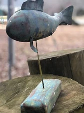 Fish Decoy  Spearing  Lure Folk Art Vintage wooden ice fish Decoy home decor 