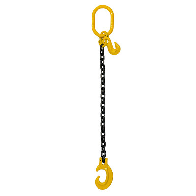 7mm 1,5T EINZELHEBEKETTENSCHLINGE mit C-HAKEN + GREIFERKÜRZZER 1m bis 6 Meter