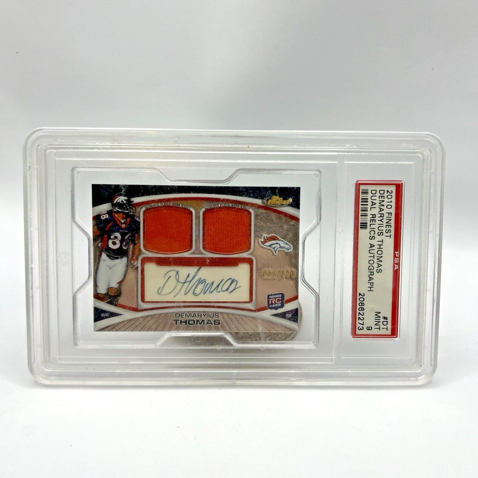 Demaryius Thomas Finest Dual Relics Autograph #DT Base