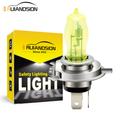 Ruiandsion H4 Halogen Birne Motorrad Scheinwerfer HS1 ATV DRL 24V Gelb 100/90W