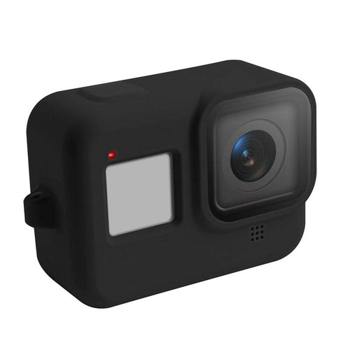 Für GoPro Hero 8 Stoßfeste Silikon Schutzhülle mit Lanyard - Schwarz - Bild 2 von 4