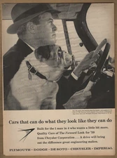 1959 Chrysler Corporation Vintage Print Ad Plymouth Dodge English Bull Dog