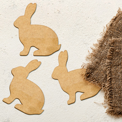 MDF Kaninchen Basteln Federrohlinge: Holzformen zum Selbermachen Basteln, Malen, Sammelalbum