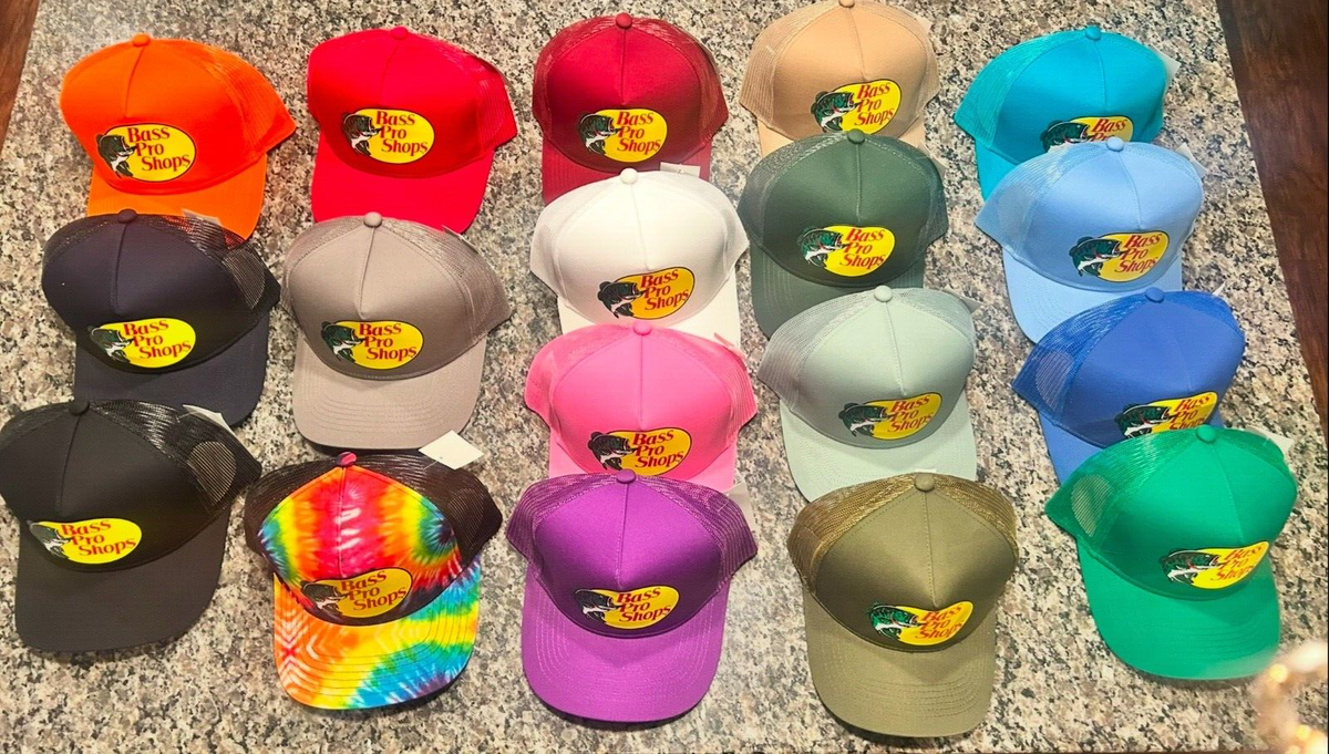 Bass Pro Shops Mesh Hat Cap Adjustable Snapback Trucker Fishing